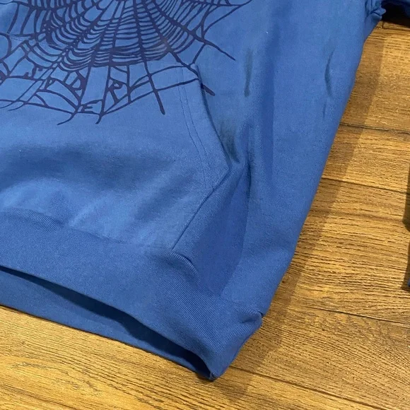 Blue Sp5der Hoodie Sweater for Men